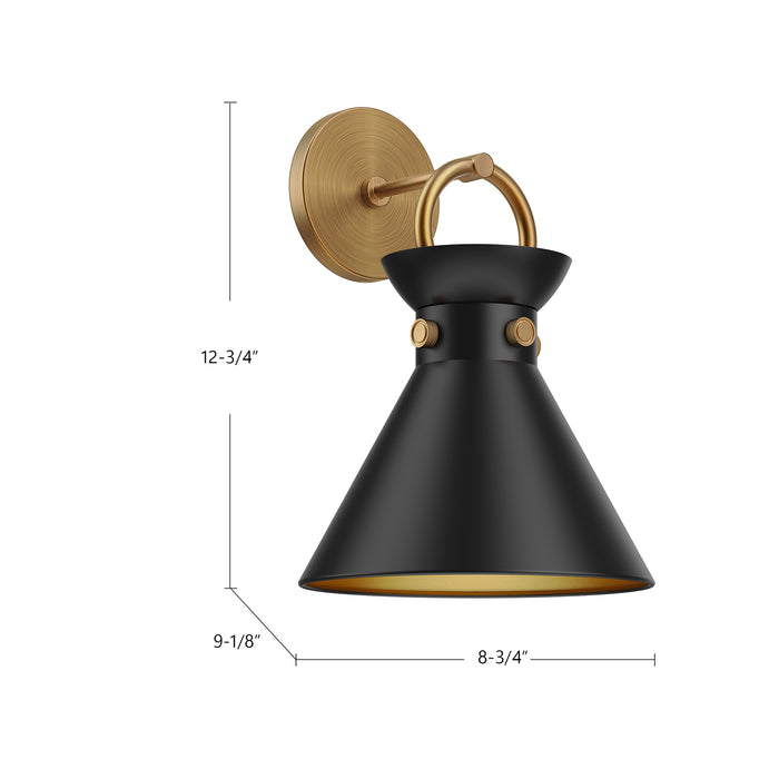 Emerson One Light Wall Sconce Aged Gold-Sconces-Alora-Lighting Design Store