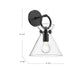 Emerson One Light Wall Sconce Matte Black/Clear Glass-Sconces-Alora-Lighting Design Store