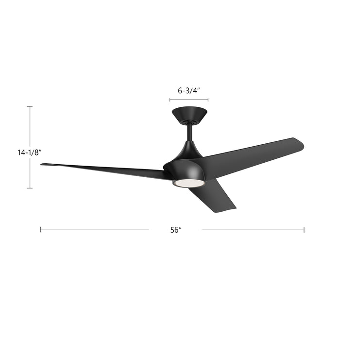 Emiko 56"Ceiling Fan Matte Black-Fans-Alora-Lighting Design Store