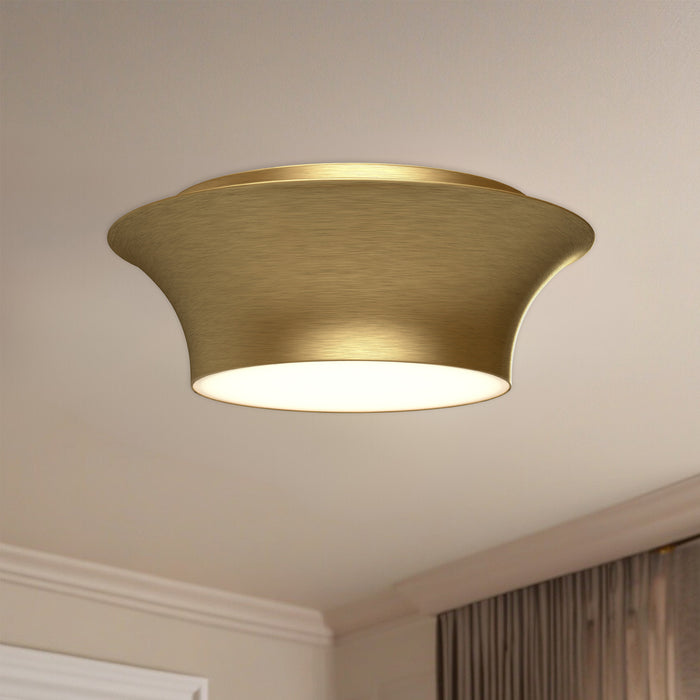 Emiko Two Light Flush Mount Brushed Gold-Flush Mounts-Alora-Lighting Design Store