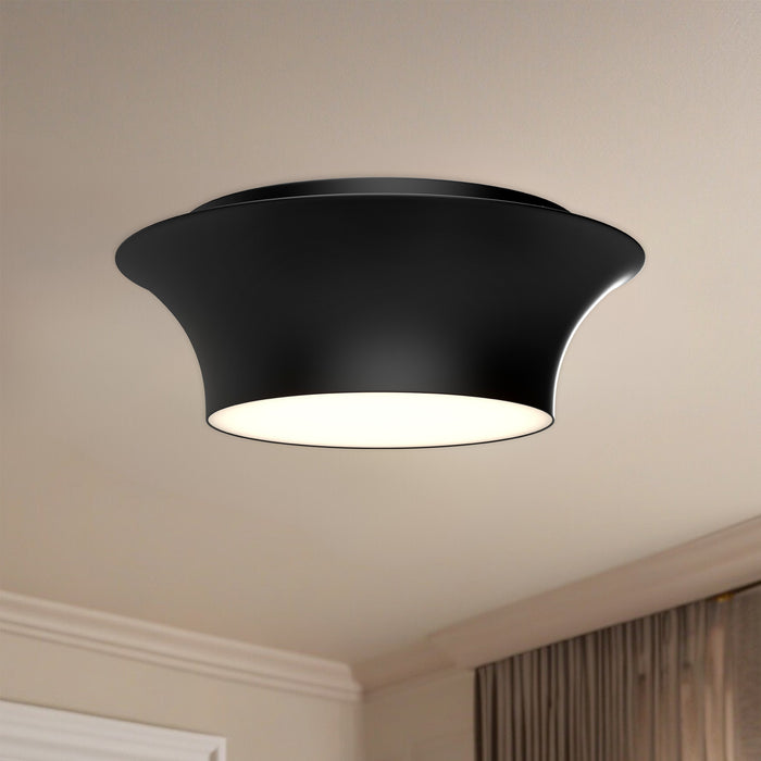Emiko Two Light Flush Mount Matte Black-Flush Mounts-Alora-Lighting Design Store