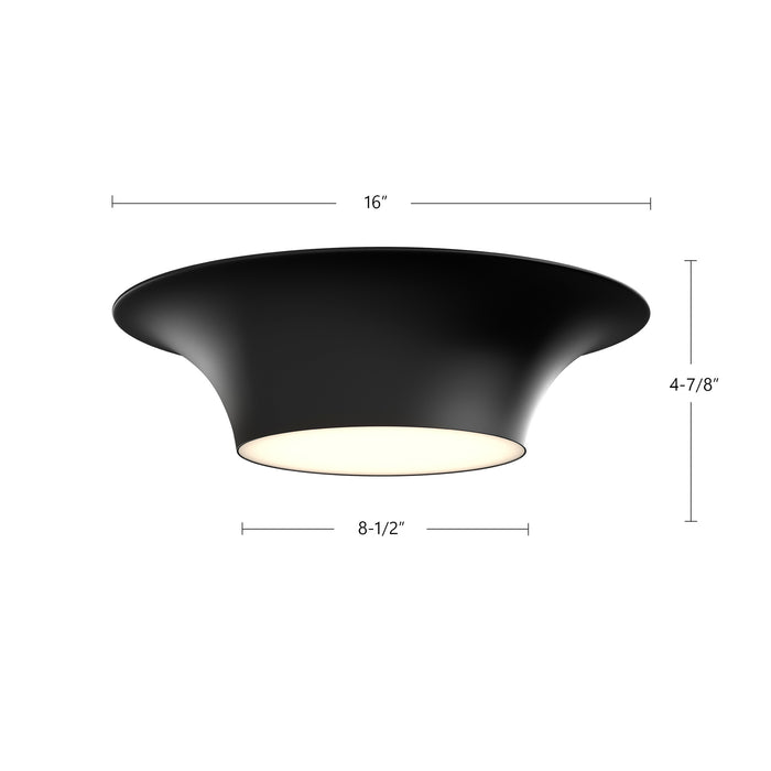 Emiko Two Light Flush Mount Matte Black-Flush Mounts-Alora-Lighting Design Store