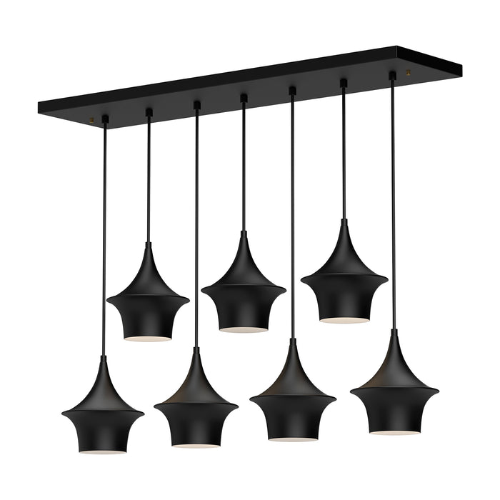 Emiko Seven Light Linear Pendant Matte Black-Linear/Island-Alora-Lighting Design Store