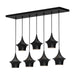 Emiko Seven Light Linear Pendant Matte Black-Linear/Island-Alora-Lighting Design Store