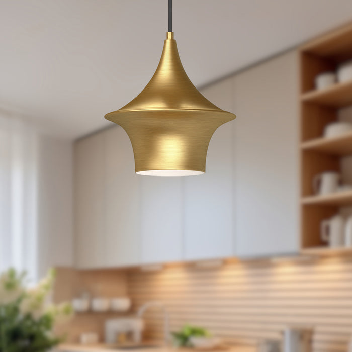 Emiko One Light Pendant Brushed Gold-Mini Pendants-Alora-Lighting Design Store