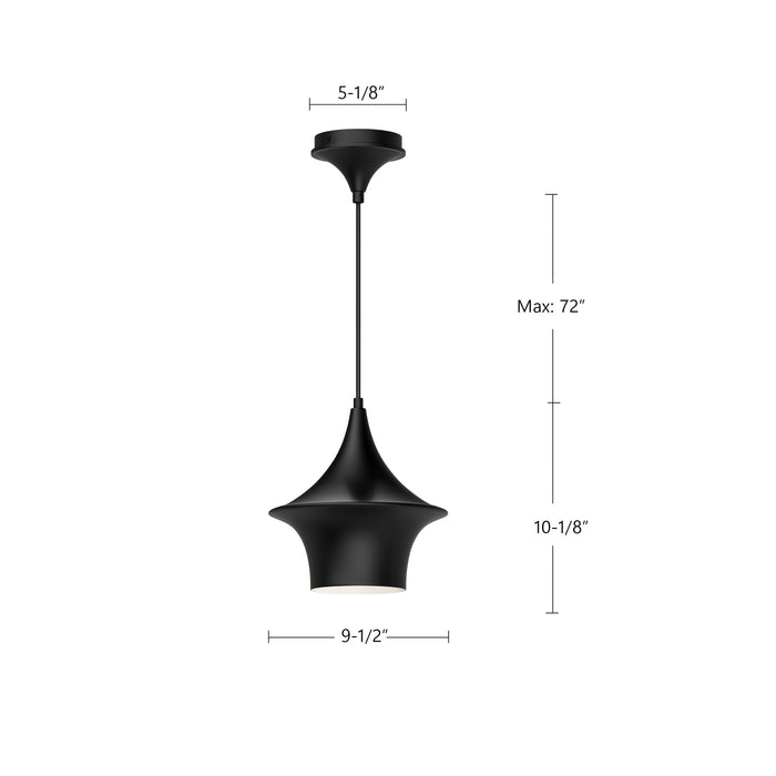 Emiko One Light Pendant Matte Black-Mini Pendants-Alora-Lighting Design Store