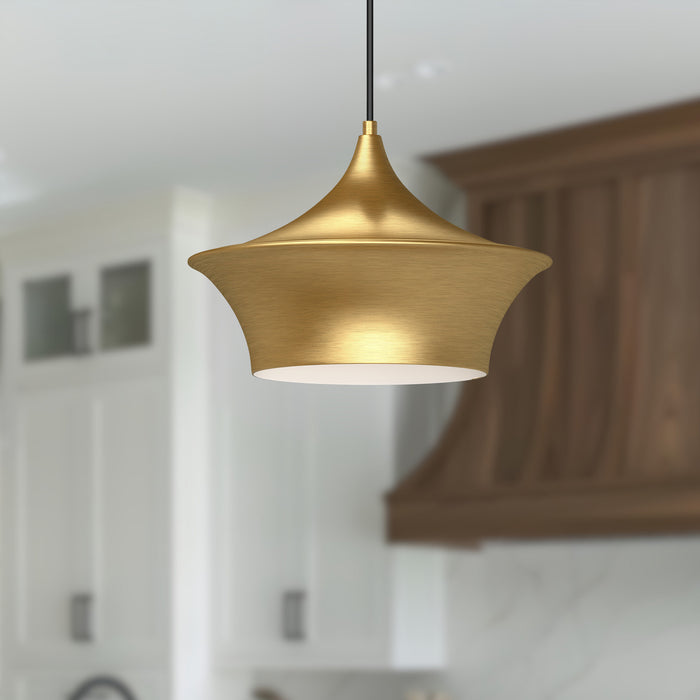 Emiko One Light Pendant Brushed Gold-Pendants-Alora-Lighting Design Store