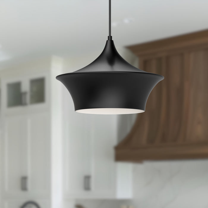 Emiko One Light Pendant Matte Black-Pendants-Alora-Lighting Design Store