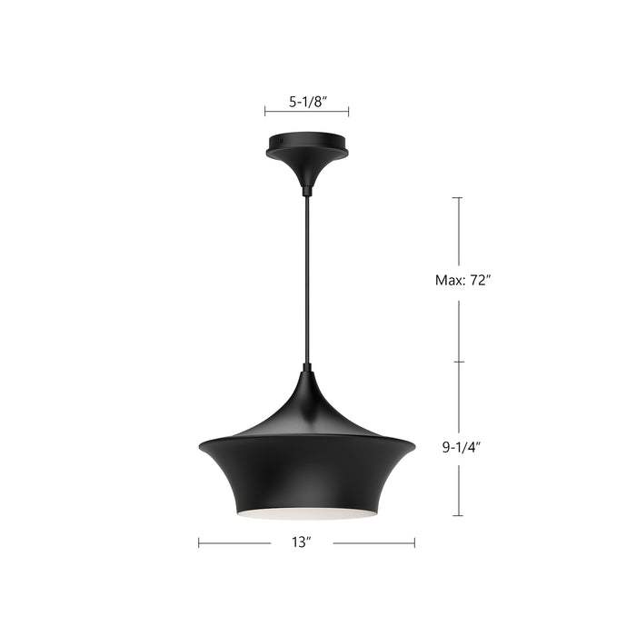 Emiko One Light Pendant Matte Black-Pendants-Alora-Lighting Design Store