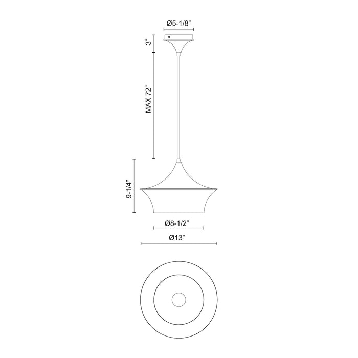 Emiko One Light Pendant Matte Black-Pendants-Alora-Lighting Design Store