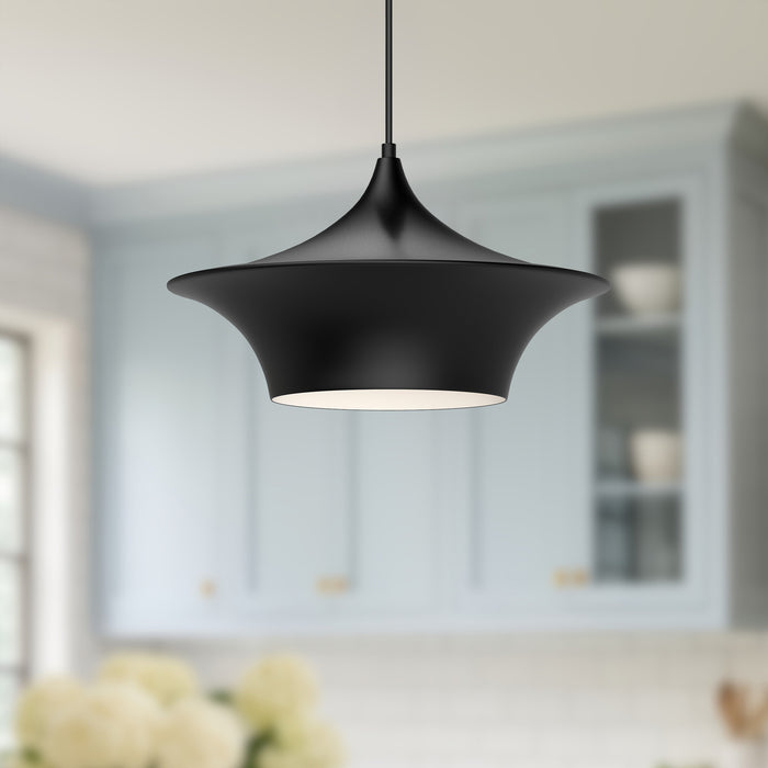 Emiko One Light Pendant Matte Black-Pendants-Alora-Lighting Design Store