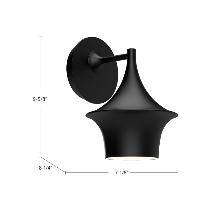 Emiko One Light Vanity Matte Black-Sconces-Alora-Lighting Design Store