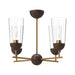 Emil Four Light Chandelier Aged Gold/Walnut-Mid. Chandeliers-Alora-Lighting Design Store