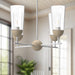 Emil Four Light Chandelier White/White Oak-Mid. Chandeliers-Alora-Lighting Design Store