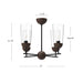 Emil Four Light Chandelier Matte Black/Walnut-Mid. Chandeliers-Alora-Lighting Design Store