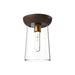 Emil One Light Flush Mount Aged Gold/Walnut-Flush Mounts-Alora-Lighting Design Store