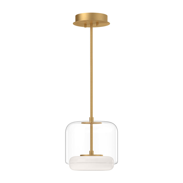 Enkel LED Pendant Clear/Brushed Gold-Mini Pendants-Kuzco Lighting-Lighting Design Store