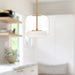 Enkel LED Pendant Clear/Brushed Gold-Mini Pendants-Kuzco Lighting-Lighting Design Store