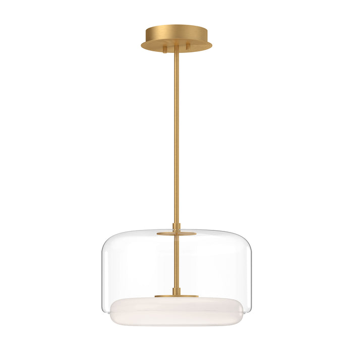 Enkel LED Pendant Clear/Brushed Gold-Pendants-Kuzco Lighting-Lighting Design Store