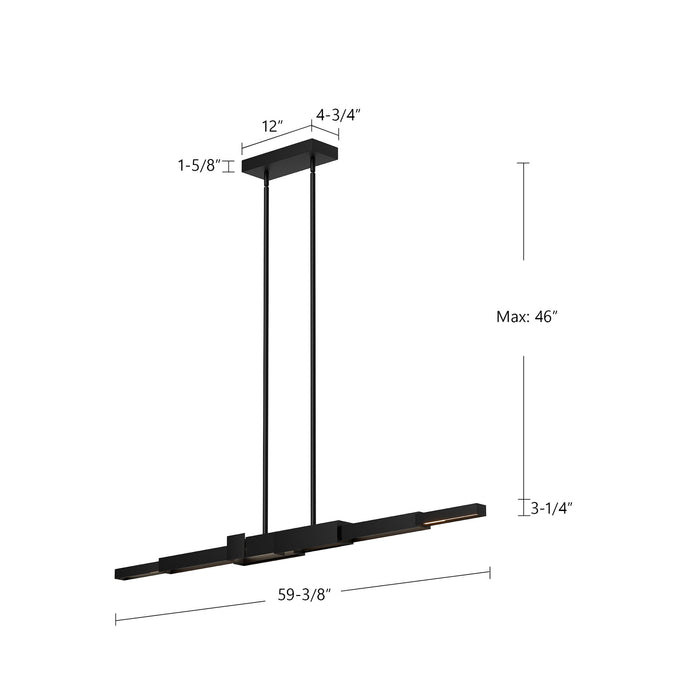 Enzo LED Linear Pendant Black-Linear/Island-Kuzco Lighting-Lighting Design Store