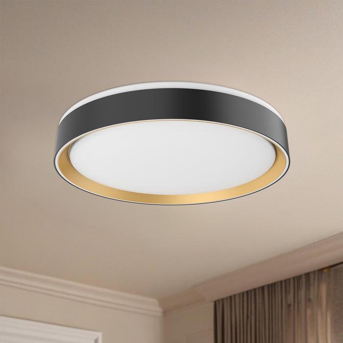Essex LED Flush Mount Black/Gold-Flush Mounts-Kuzco Lighting-Lighting Design Store