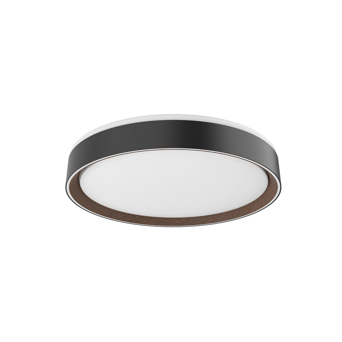 Essex LED Flush Mount Black/Walnut-Flush Mounts-Kuzco Lighting-Lighting Design Store
