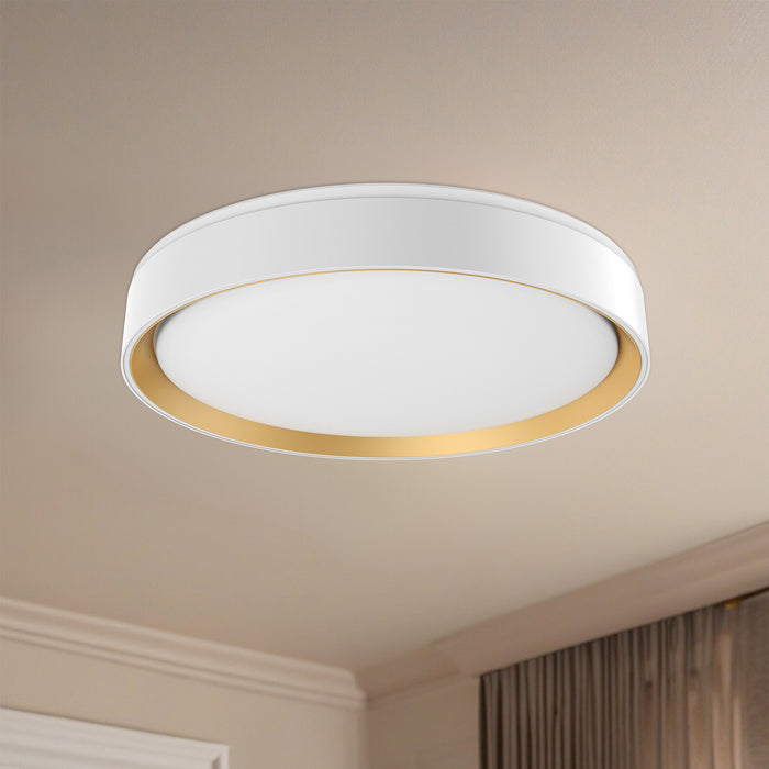 Essex LED Flush Mount White/Gold-Flush Mounts-Kuzco Lighting-Lighting Design Store