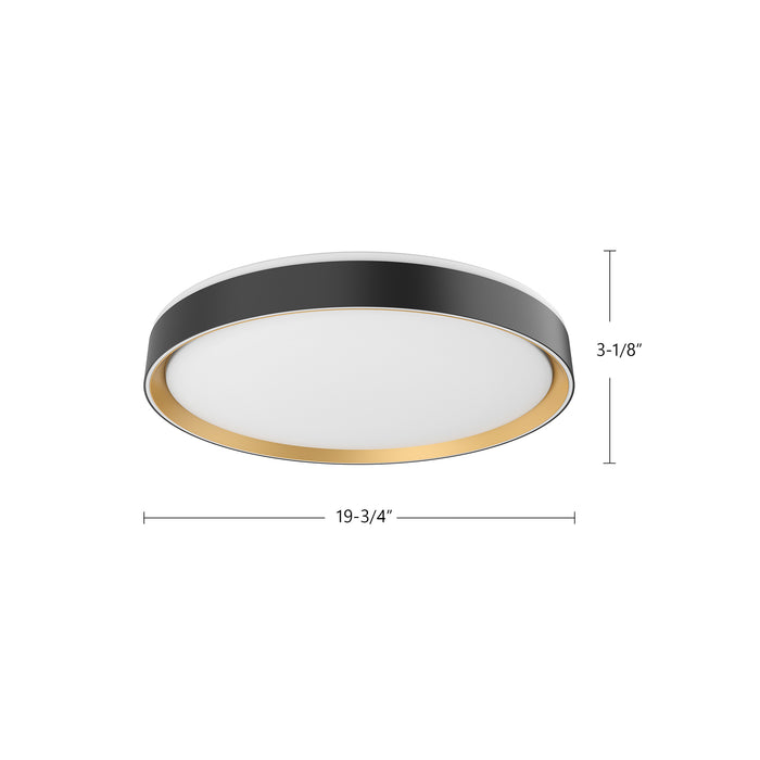Essex LED Flush Mount Black/Walnut-Flush Mounts-Kuzco Lighting-Lighting Design Store