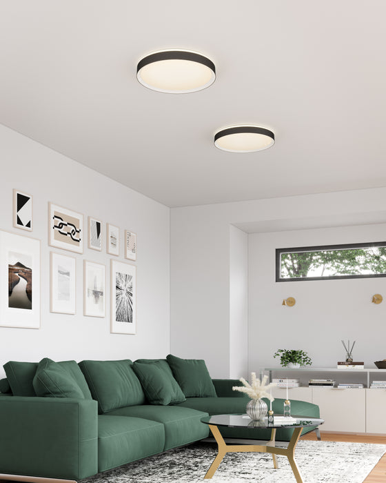Essex LED Flush Mount Black/White-Flush Mounts-Kuzco Lighting-Lighting Design Store