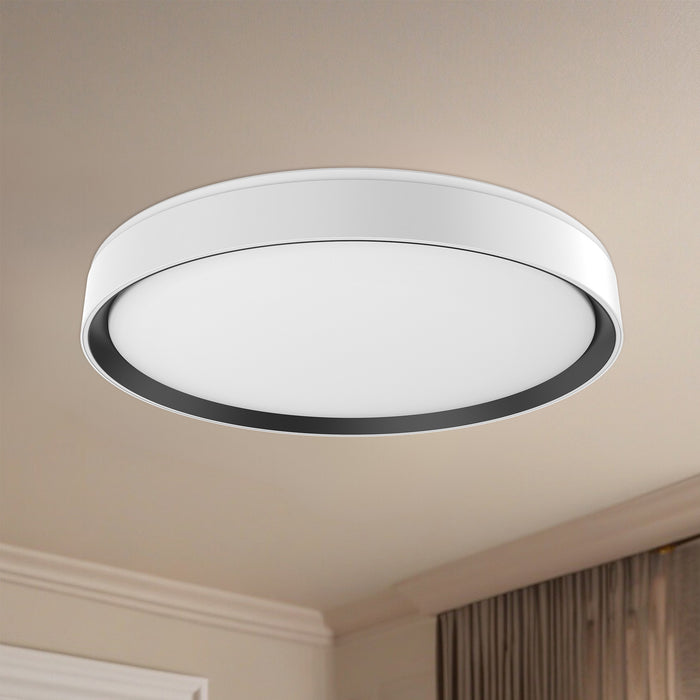 Essex LED Flush Mount White/Black-Flush Mounts-Kuzco Lighting-Lighting Design Store