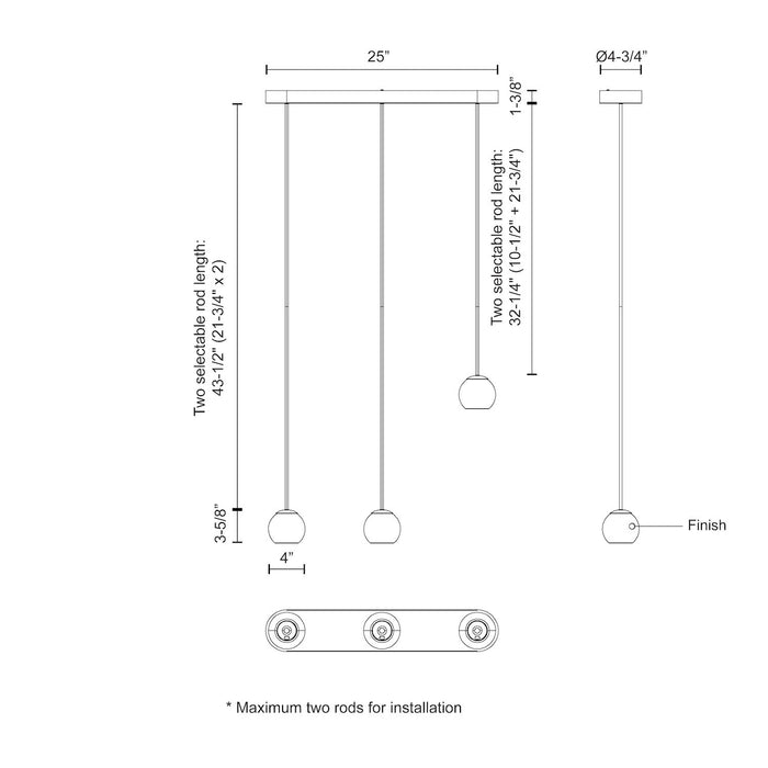 Europa LED Pendant White-Linear/Island-Kuzco Lighting-Lighting Design Store