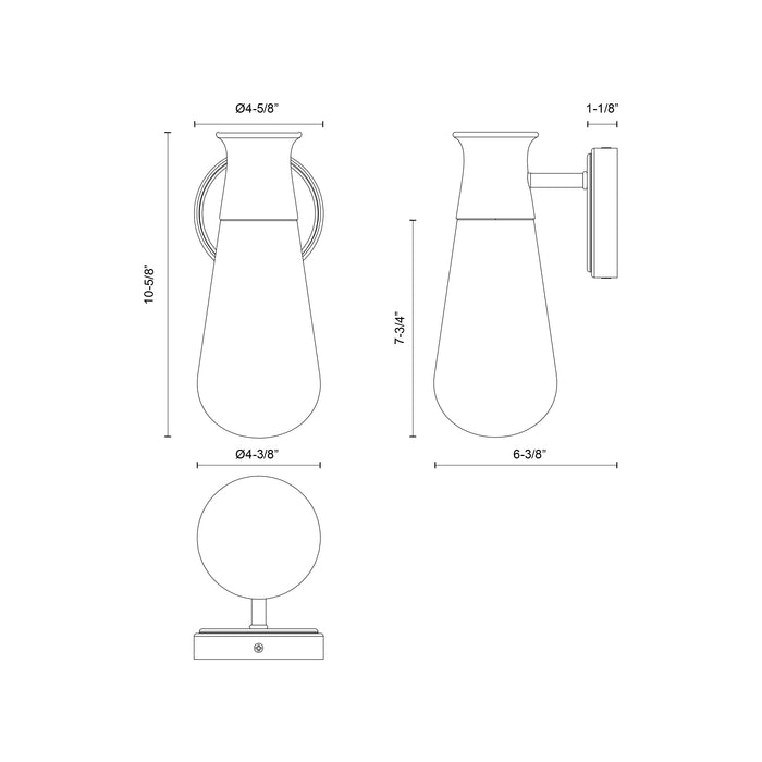 Marcel One Light Outdoor Wall Lantern Clear Bubble Glass/Textured Black-Sconces-Alora-Lighting Design Store