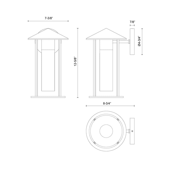 Tenko One Light Exterior Wall Mount Bronze/Glossy Opal Glass-Exterior-Alora-Lighting Design Store