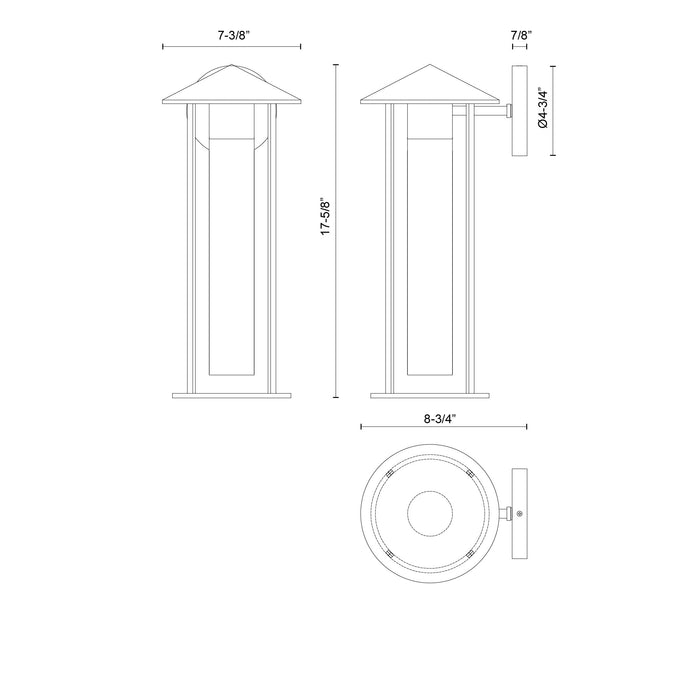 Tenko One Light Exterior Wall Mount Black/Glossy Opal Glass-Exterior-Alora-Lighting Design Store