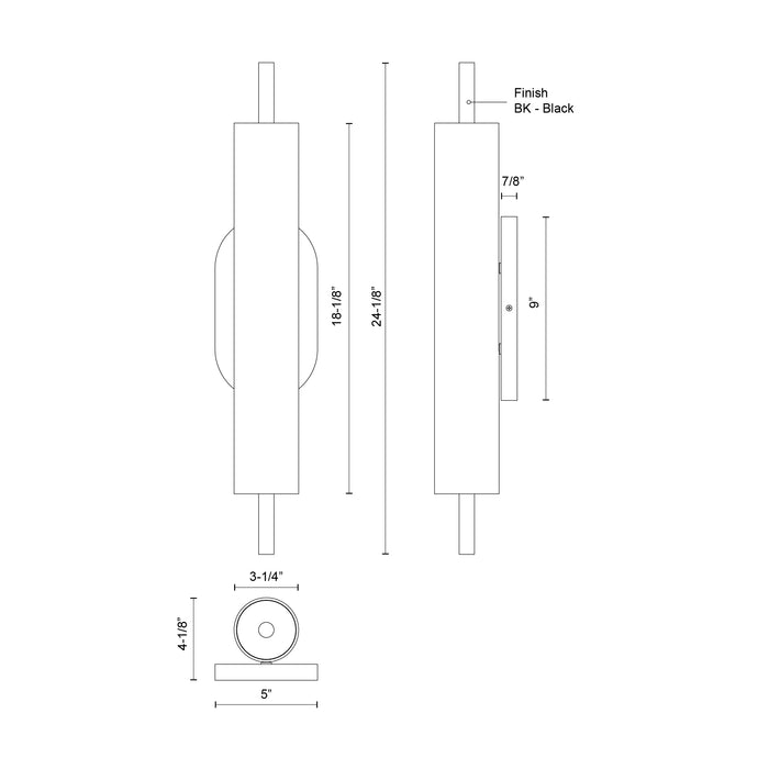 Estes LED Exterior Wall Mount Black-Exterior-Kuzco Lighting-Lighting Design Store