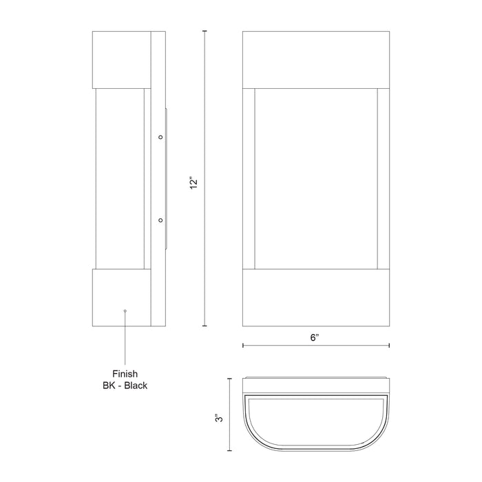 Moondew LED Exterior Wall Sconce Black-Exterior-Kuzco Lighting-Lighting Design Store
