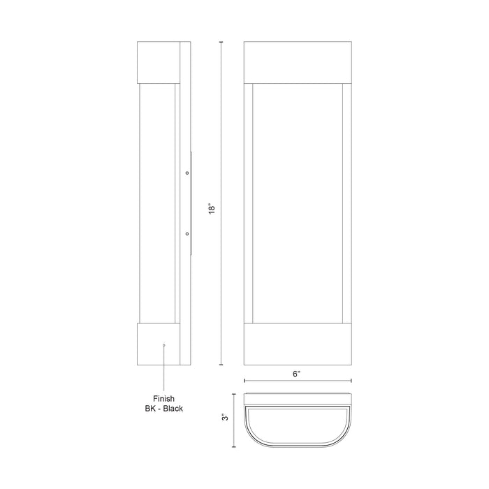 Moondew LED Exterior Wall Sconce Black-Exterior-Kuzco Lighting-Lighting Design Store