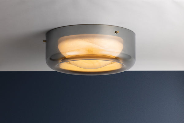 Eldred LED Flush Mount Aged Brass-Flush Mounts-Hudson Valley-Lighting Design Store