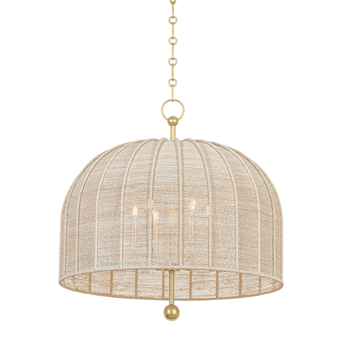 Lonnie Six Light Pendant Vintage Gold Leaf