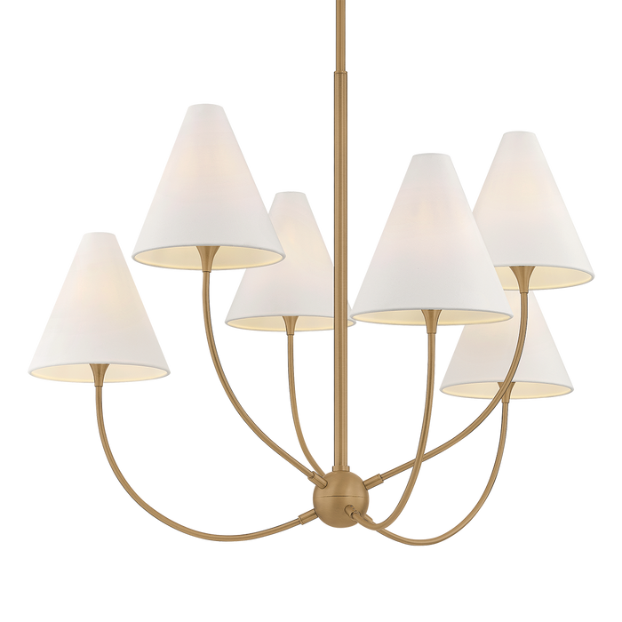Troy Lighting - F1941-PBR - Six Light Chandelier - Evermore - Patina Brass