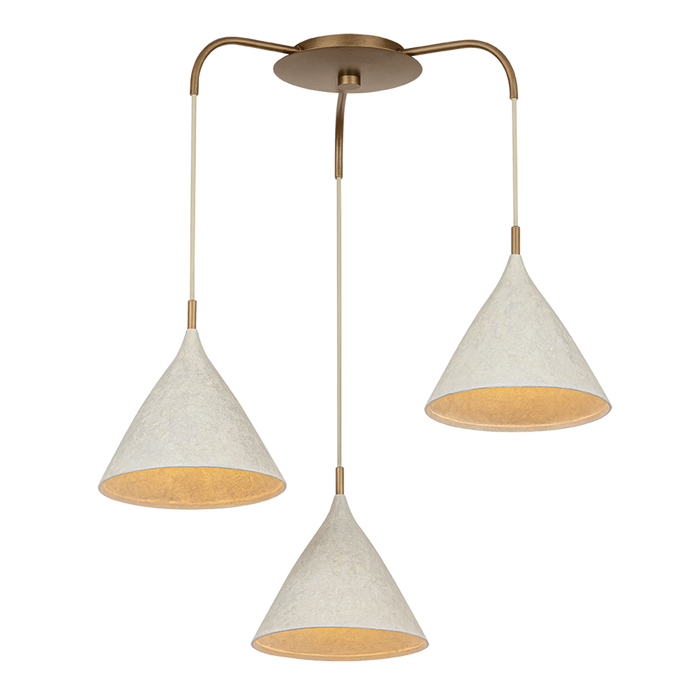 Benson Three Light Chandelier Patina Brass