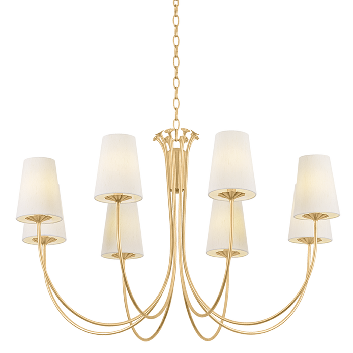 Weiland Eight Light Chandelier Vintage Gold Leaf