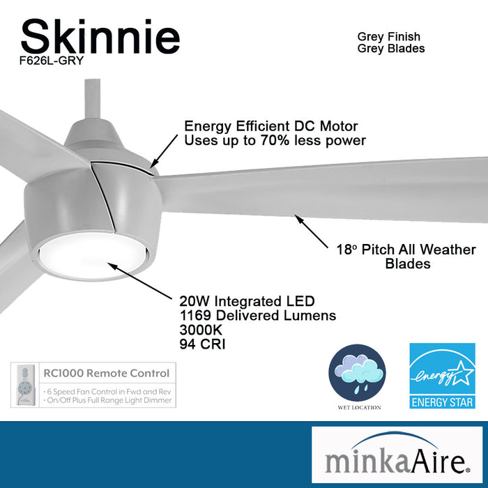 Skinnie 56" Ceiling Fan-Fans-Minka Aire-Lighting Design Store