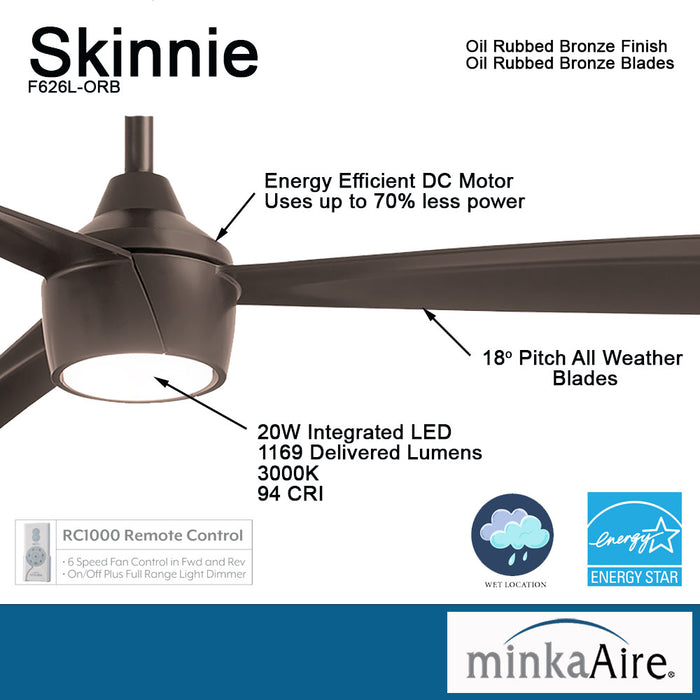 Skinnie 56" Ceiling Fan-Fans-Minka Aire-Lighting Design Store