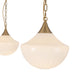 Farrah Three Light Pendant Brushed Gold/Glossy Ribbed Opal Glass-Pendants-Alora-Lighting Design Store