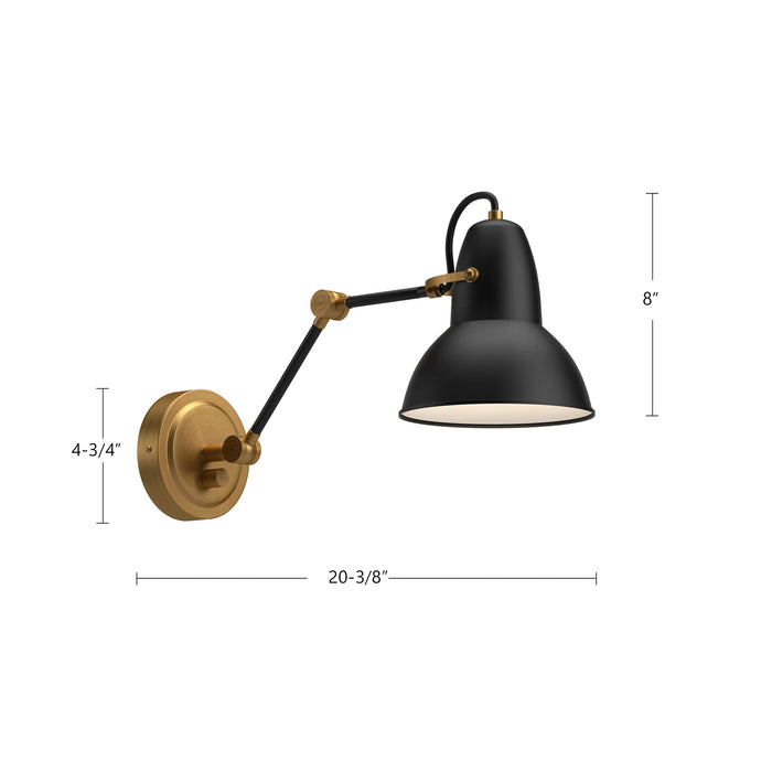 Felix One Light Vanity Aged Gold/White-Lamps-Alora-Lighting Design Store