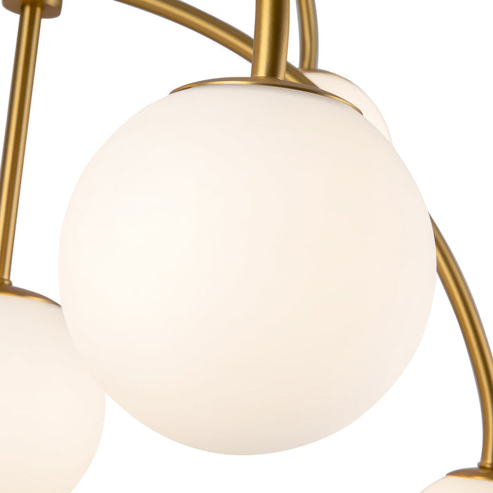 Fiona Seven Light Chandelier Brushed Gold/Opal Glass