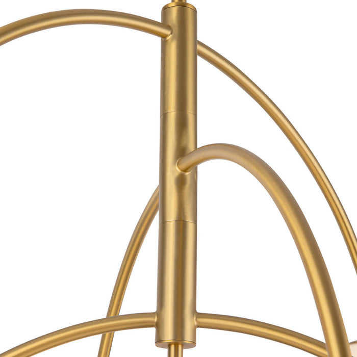 Fiona Seven Light Chandelier Brushed Gold/Opal Glass