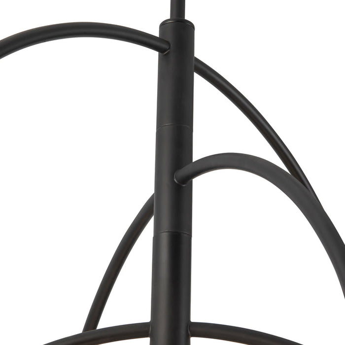 Fiona Seven Light Chandelier Matte Black/Opal Glass