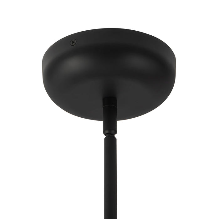 Fiona Seven Light Chandelier Matte Black/Opal Glass